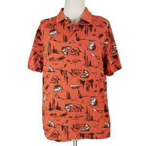 Weekend Soul polo shirt men's XL Orange fly fishing bass trout short sleeve